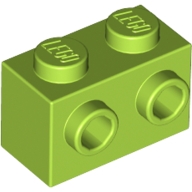 Lego kostka (kostička) 1x2 s nopy na jedné straně, limetková (6208291)